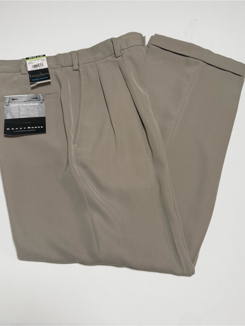 New Crazy Horse by Claiborne Men's Dress Pants in Beige Taupe